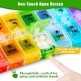thumbnail image 2 of wqlpp-Weekly Pill Organizer 2 Times a Day, Large Pill Box 7 Day with Big AM/PM Compartments for Easy Filling, Push Button Pill Container Medicine Organizer Travel Pill Case Holder Dispenser for Vitam, 2 of 4