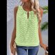 thumbnail image 4 of Camisola Informal con Bordado de Ojales para Mujer, Holgada, Sin Mangas, Cómoda y para Verano. Amarillo-Verde S, 4 of 9