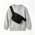 thumbnail image 5 of Weebloom Crewneck Sweatshirts Toddler Boy With 3D Pocket Crossbody Bag Autumn Winter Tops Sweatshirt Grey, 5 of 8
