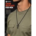 thumbnail image 2 of FaithHeart Black Cross Necklace for Men Waterproof Stainless Steel Box Chain Small Cross Pendant Necklaces Christian Religious Jewelry Gifts for Son Friends Birthday 16", 2 of 7