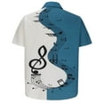 thumbnail image 5 of WREESH Men's Casual Fashion Short Sleeve Button Down Shirt with Color Block Print and Note Design Blue, 5 of 5