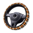 thumbnail image 4 of Daiia Orange Plaid Steering Wheel Cover Auto Steering Wheel Covers Breathable Anti-Slip Steering Wheels Car Interior Decor Accessories for Men Women Universal 15 Inch, 4 of 8