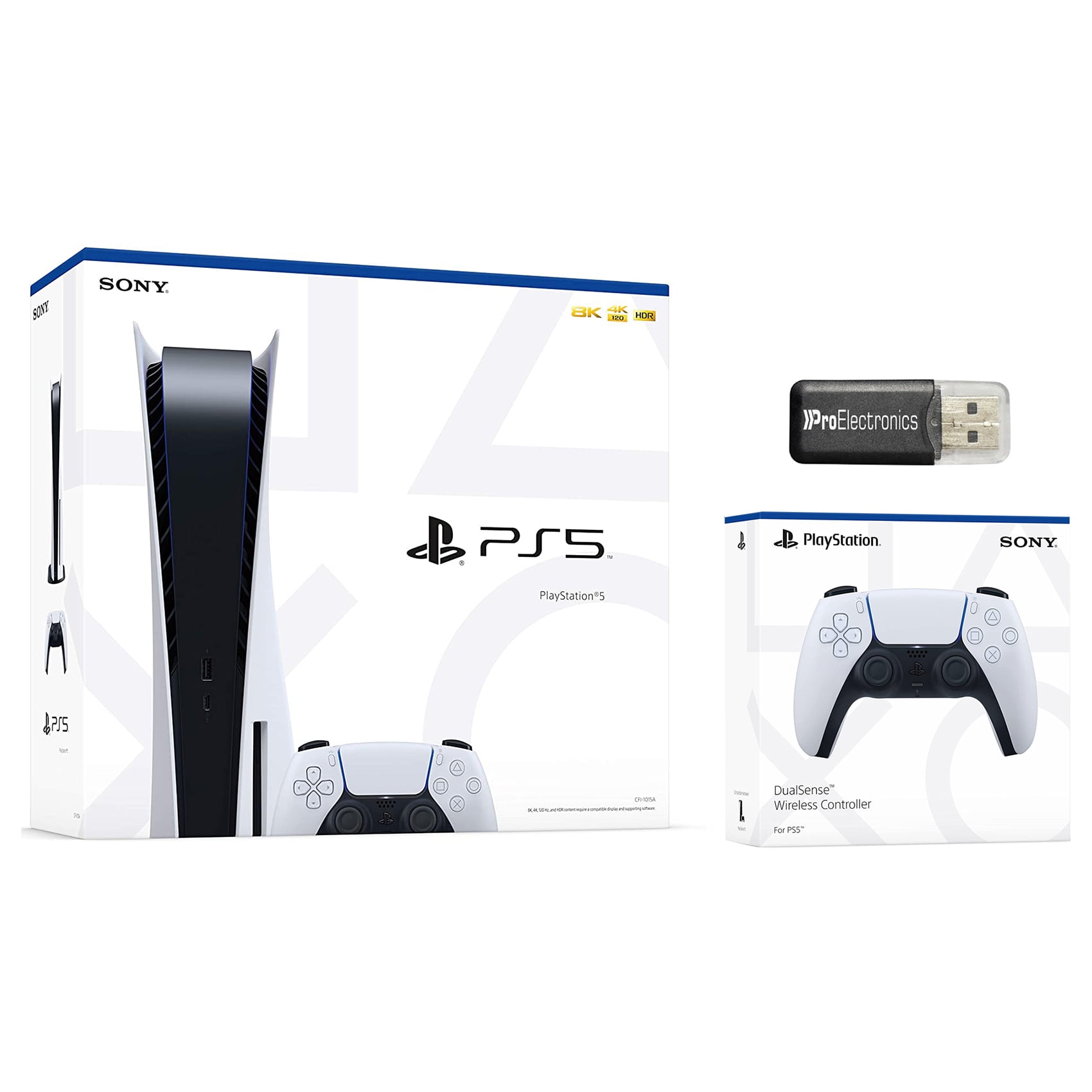 Sony Playstation 5 Disc Version Sony Ps5 Disc With Extra Controller And Micro Sd Card Usb Adapter Walmart Com