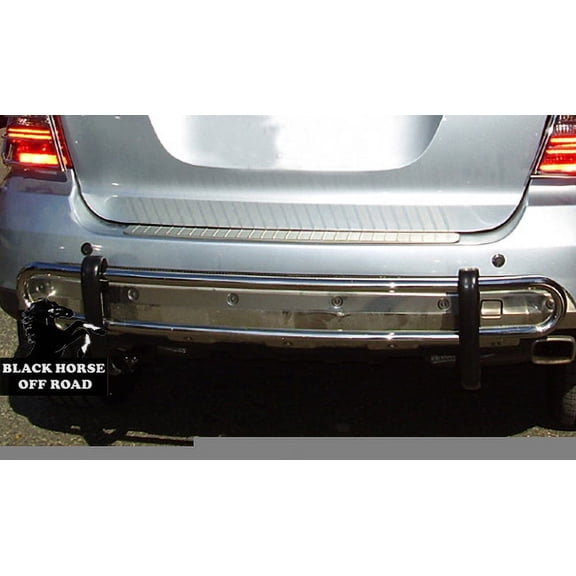 Black Horse Rear Bumper Guard Double Tube Stainless Steel Compatible with 2008-2012 Mercedes-Benz GL500-8BA20SS