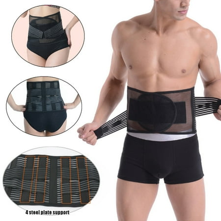 Rear Lower Tie Brace Breathable Lumbar Back Brace Support Belt Elastic Plate Lumbar Lower Waist Adjustable Pain Relief for Unisex Slimmer Gym Lifting Posture Brace ()