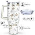 thumbnail image 3 of White Golden Snowflakes 40 Oz Tumbler with Handle Lid and Straw Stainless Steel Double Walled Vacuum Insulated Cup Merry Christmas Gifts Tumbler for Women Men Friends Outdoor Indoor, 3 of 6
