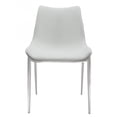 thumbnail image 2 of Armless Design Leatherette Dining Chair with Plastic Glider, Set of 2, White, 2 of 5