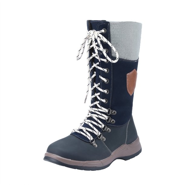 NECHOLOGY Botas Mujer Adulto Femenino Zapatos Botines mujer Botas de invierno para exteriores de , botas de media duración, botas para mujer, botas térmicas de nieve para mujer (Blue, 7)