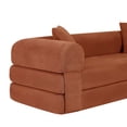 thumbnail image 3 of Miniyam 80" W Convertible Sofa, Boneless Couches for Living Room, Folding Sleeper Sofa Bed Queen with Pockets, Corduroy Flod Out Compressed Couch in a Box(Orange), 3 of 10