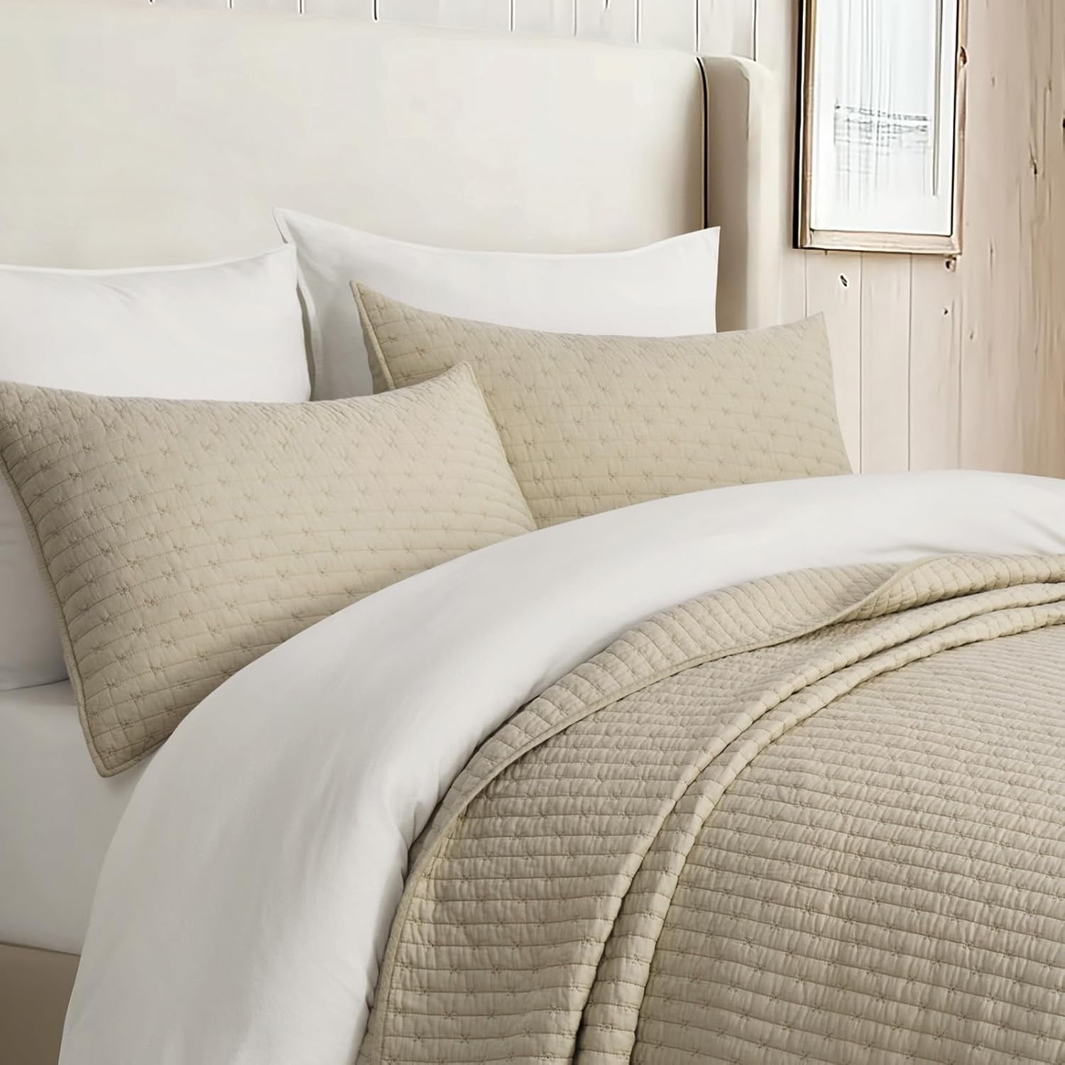 EVERGRACEHOME Cross Stitch Quilt Bedding Set - Thumbnail 4