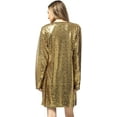 thumbnail image 2 of Women's Open Front Sequin Coat Las Vegas Blazer Party Club Cocktail Jacket Outerwear, 2 of 7