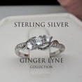 thumbnail image 6 of Wedding Ring Set for Women Sterling Silver 3 Stone Engagement Ring Ginger Lyne Collection, 6 of 6
