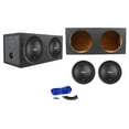 thumbnail image 1 of (2) RE Audio REX12S4 V2 REXV2 12" 400W RMS 4-Ohm Car Subwoofers+Sealed Enclosure, 1 of 9