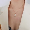 thumbnail image 2 of Collier en Nacre Blanche Tulipe, Bijou Rétro Français design Polyvalent, Collier en Acier Titane, 2 of 4