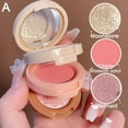 thumbnail image 3 of 3-in-1 Matte & Pearly Blush Palette, Multifunctional Eyeshadow & Face Highlighter, Shimmery Makeup Kit for Cheeks, Eyes & Contour, Travel Size, 3 of 8