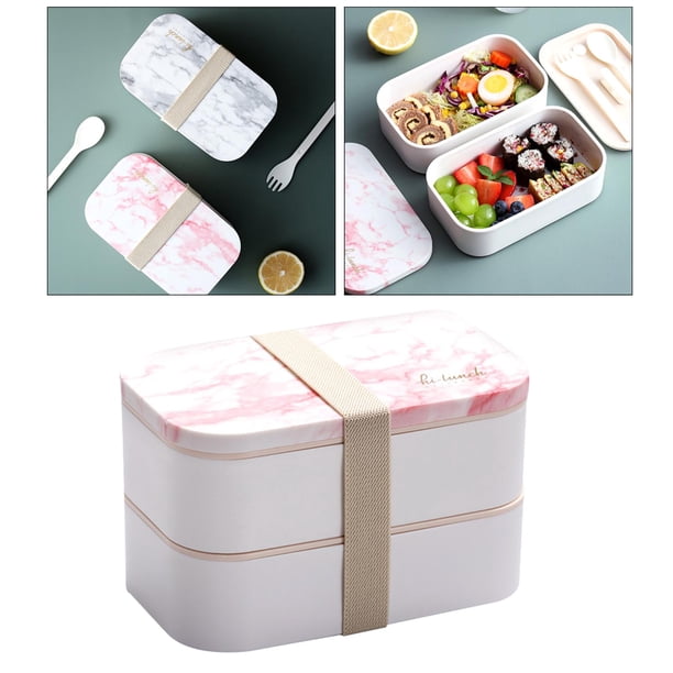 Fiambrera Bento Correa de seldo de nailon Recipientes de preparación de das para una alimentación saludable Preparación de das rosa y divisor Macarena Fiambreras Bento