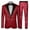 Red, variant on Mens Sequin Tuxedo 2 Piece Suit Set Slim Fit Prom Suits for Men Party Dress Suit Jacket and Pants Silver