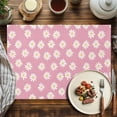 thumbnail image 2 of Placemats Set of 6, White Daisies Place Mats Pink Background Tablemats Washable Placemat Table Decoration for Kitchen Table Dinner Party Home Decor Indoor Outdoor 13x19 Inch, 2 of 9