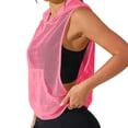 thumbnail image 4 of Craaazy Athletic Shirts for Women Sleeveless Hooded Solid Color Mesh Tank Tops for Everyday Casual Wear, 4 of 9