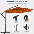 thumbnail image 6 of Patbrela 10ft Offset Patio Umbrellas (Includes Base) Outdoor Cantilever Hanging Umbrella with Infinite Tilt,for Yard, Garden, Beach, Pool & Deck, Orange, 6 of 10