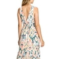 thumbnail image 5 of Love Stitch Women's Plunging Boho Slim A-Line Maxi Dress (Large, Cream), 5 of 5