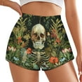 thumbnail image 2 of Women's Originals Shorts, Jersey Sports Shorts, Gym Shorts For Women, Skull Flowers Illustration, 5XL, Plus Size Available, 2 of 5