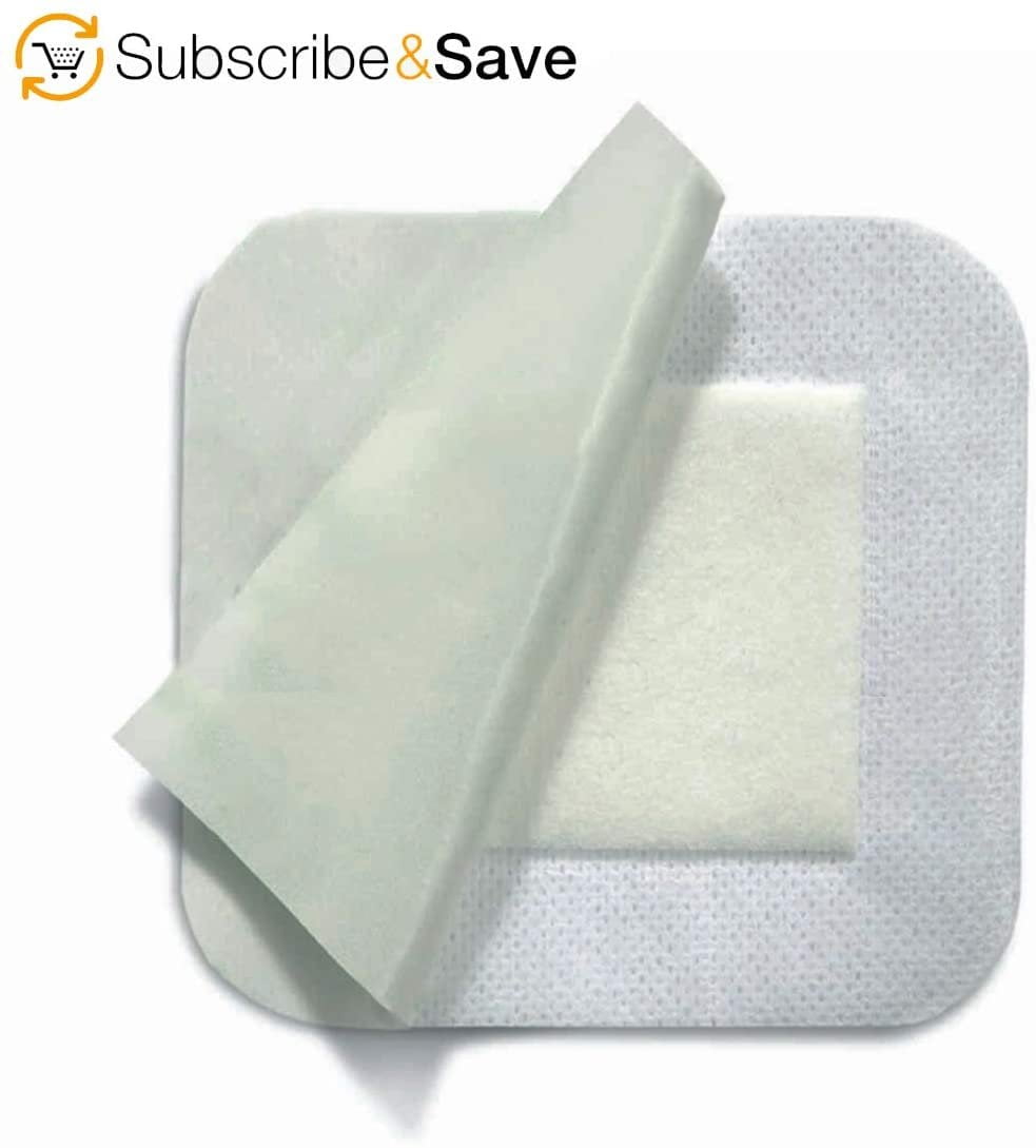Dukal Island Dressing. Pack of 25 Adhesive Dressings 4 x 4 for Wound Protection. Sterile dressings with Non-Adherent Island pad. Single use & Latex-Free.