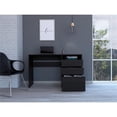 thumbnail image 4 of FM FURNITURE Louisiana Engineered Wood Writing Computer Desk in Black Wenge, 4 of 8
