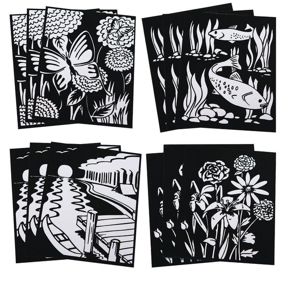 Velvet Art Posters, 8"x10" - Sea and Floral (Pack of 12)