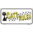 thumbnail image 1 of Cats Rule Metal License Plate, 1 of 2