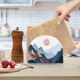 thumbnail image 2 of Yayeee Napkin Holder for Table Kitchen Paper Tissue Organization, Art Mountain and Sun Pattern, 2 of 8