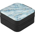 thumbnail image 3 of SKYSONIC Marble Travel Jewelry Box PU Leather Jewelry Organizer Ideal Gift for Women Girls, Portable Mini Jewelry Travel Case for Stud Earrings Rings Necklaces Bracelets, 3 of 7