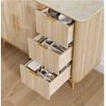 thumbnail image 2 of Vecenuy 47.3" Modern Buffet Cabinet with Storage, Kitchen Sideboard with 2 Doors & 3 Drawers, Fluted Coffee Bar for Dining Room, Living Room, Entryway, Natural Oak, 2 of 9
