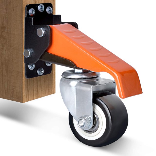 Ronlap Kit de Roulettes pour Établi Capacité de 660 Lbs, Roulettes Rétractables Robustes de 2,5 Pouces Lot de 4, Roulettes Réglables Latérales