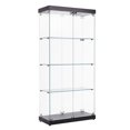 thumbnail image 3 of Glass Display Case with Door, Display Cases for Collectibles with 4-Tier Shelves and 2 Lights, Floor Freestanding Glass Display Cabinet Curio Cabinets with Glass Doors for Living Room, Bedroom, Black, 3 of 9