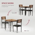 thumbnail image 3 of Chic 2-person dining mesa set: 3-piece con spiral legs, ideal para para small spaces & apartments, brown color, 3 of 7
