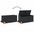 thumbnail image 5 of vidaXL Garden Storage Box with Wheels Black 283L Poly Rattan, 5 of 5