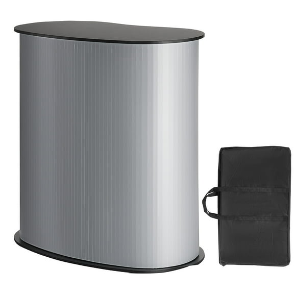 KFFKFF Mobile Convention Podium Desk, Dimensions 35.43" x 19.29" x 37.01", Showcasing Event Counter Stand Stall with Partition, Collapsible Marketing Retail Bar Desk Pop Up Podium Counter