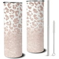 thumbnail image 3 of Leopard Tumbler With Lid And Straw 20 Oz Leopard Print Tumbler Cup Stainless Steel Insulated Cheetah Cup Pink Leopard Coffee Travel Mug, 3 of 6