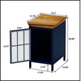 thumbnail image 5 of Nightstand with Storage Cabinet & Solid Wood Tabletop, Bedside Table, Sofa Side Coffee Table for Bedroom, Living Room, Dark Blue, 5 of 8