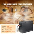 thumbnail image 6 of VEVOR 12 kw Steam Shower Generator Sauna Bath Home Room SPA Controller, 6 of 9