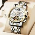 thumbnail image 3 of OLEVS Automatic Watches for Mens Skeleton Mechanical Self Winding Chronograph Calendar Classic Dress Moon Phase Multifunction Mens Wrist Watches Luminous Waterproof Stainless Steel Reloj Para Hombre, 3 of 14
