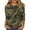 A001-Army Green, variant on Womens 3/4 Length Sleeve Tops Crew Neck Camouflage Tops for Women Printed Basic Tees Shirts Casual Loose Fit Blouses