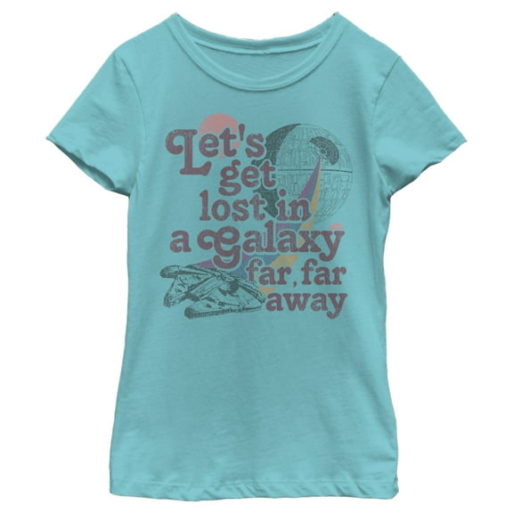 Girl's Star Wars Let's Get Lost in a Galaxy  Graphic Tee Tahiti Blue X Large