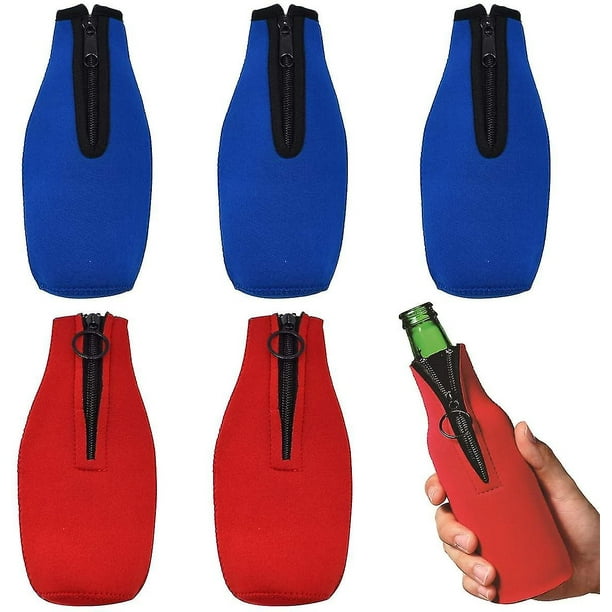 Bottle Cooler, 6pcs 330ml With Zipper Foldable Beer Bottle Cooler