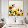 thumbnail image 3 of Canvas Print Wall Art Oil Paintings Vintage Yellow Sunflower Bees Picture Prints Artwork for Living Room Kitchen Bathroom Bedroom, 3 of 9