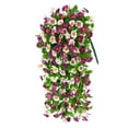 thumbnail image 2 of Clearance! Liulin Artificial Hanging Flowers for Outdoors, Fake Mums Artificial Flowers, Fake Hanging Plants Daisy Faux Silk Flower Bouquet for Wall Home Garden Wedding Decor, 15.7Inch, Purple, 2 of 5