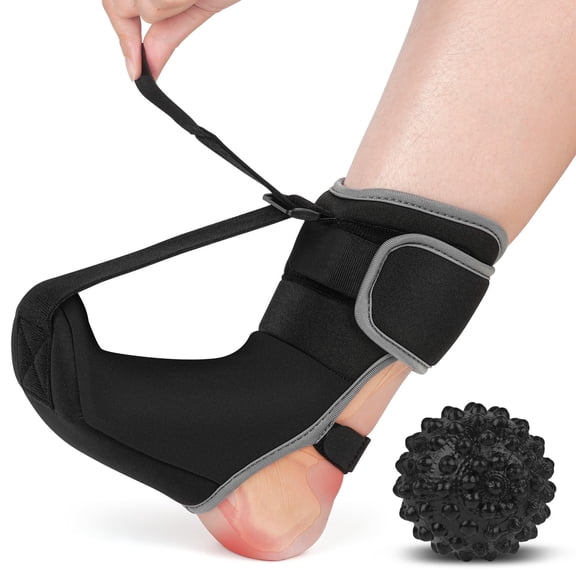 Plantar Fasciitis Night Splint Sock with Massage Ball for Tension Relief，Upgraded Planters Facetious Relief, Achilles Tendonitis Relief, Foot Drop,plantar fasciitis night splints for Foot Pain