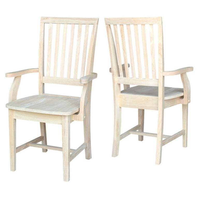 International Concepts Wood Mission Side Chair with Arms - 39.2