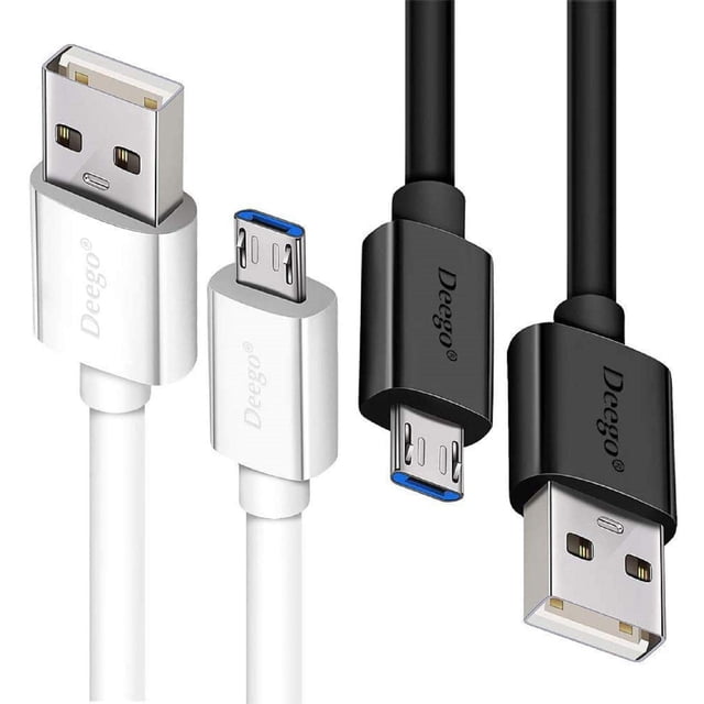 Cable micro USB DEEGO con cargador Android extra largo de 3 m y 2 m